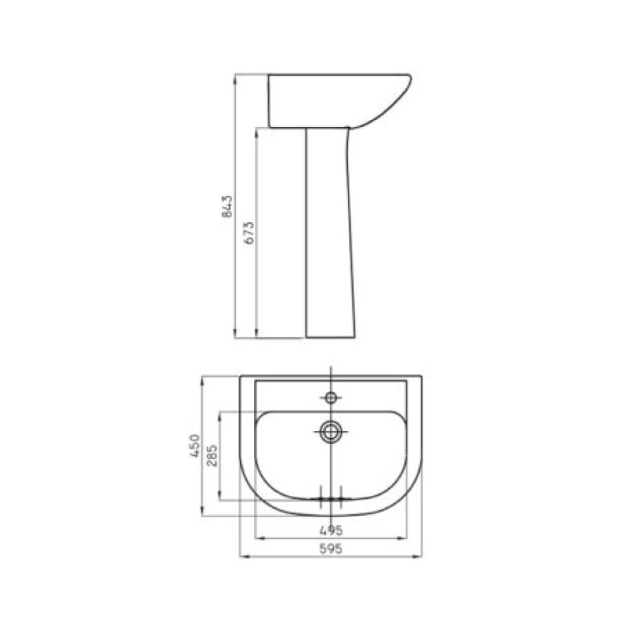 Lavatorio de Pedestal Bari Blanco Tres Agujeros Lavatorio de Pedestal Bari Blanco Tres Agujeros