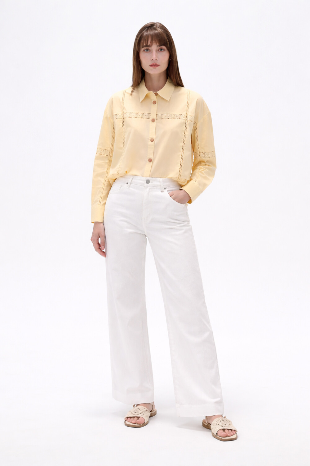 Camisa Agreica Amarillo Palido