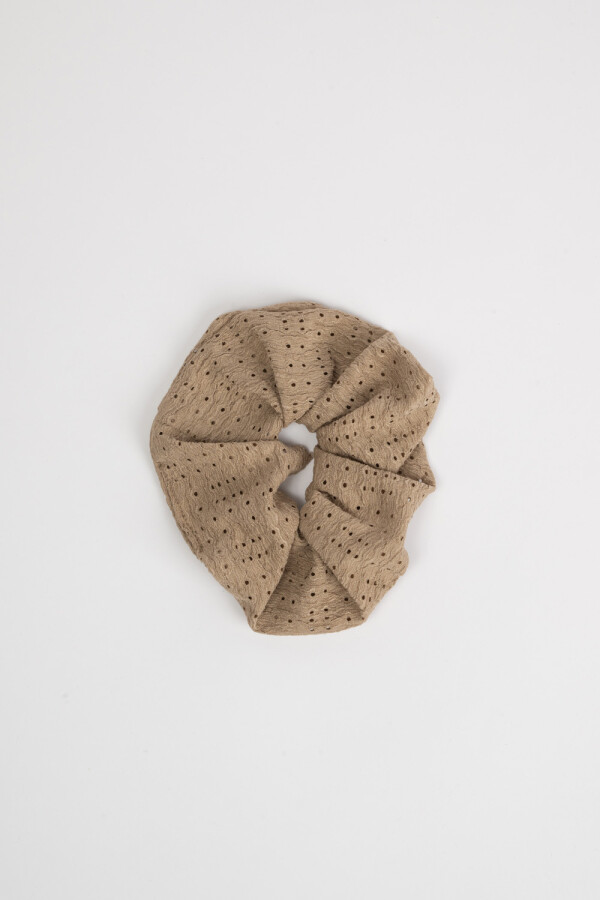 Scrunchie textura Beige
