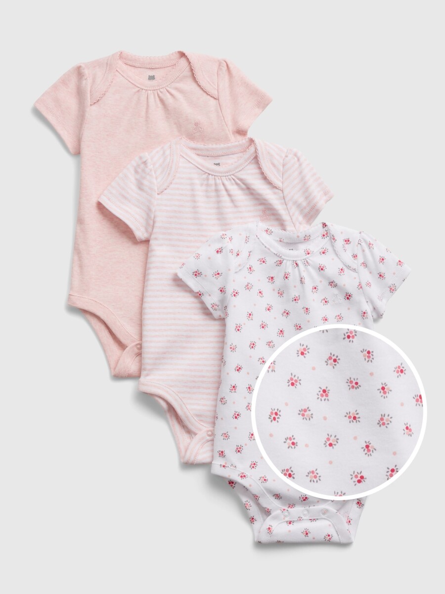 Bodies Pack De 3 Bebé - Pink Floral 1 