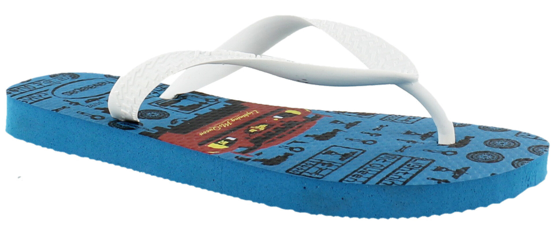 Sandalias Infantiles Havaianas Kids Cars - Turquesa - Blanco 