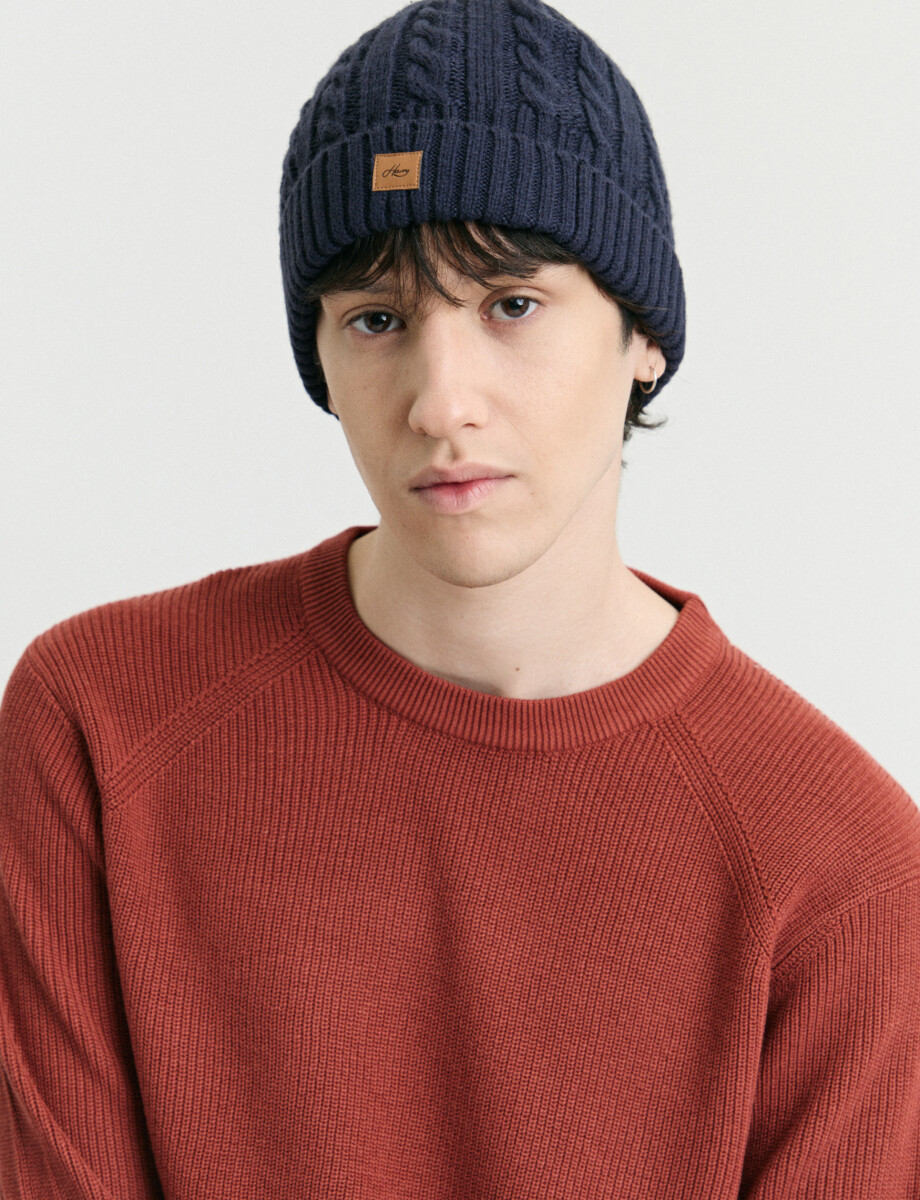 470986 SWEATER HARRINGTON LABEL Ladrillo