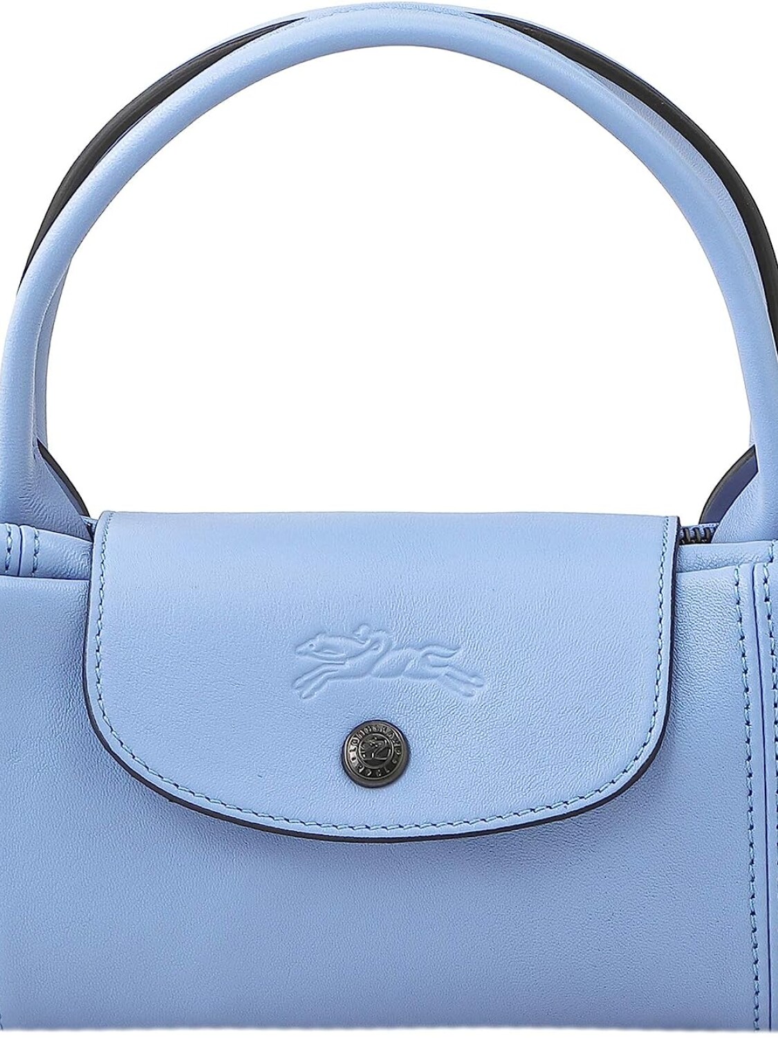 Longchamp -Cartera de cuero plegable, Le pliage cuir Celeste