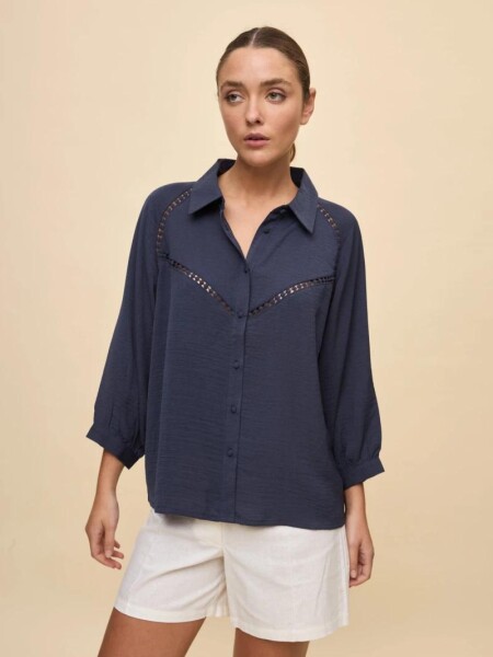 CAMISA ALLIE CASTELLO M.3/4 AZUL