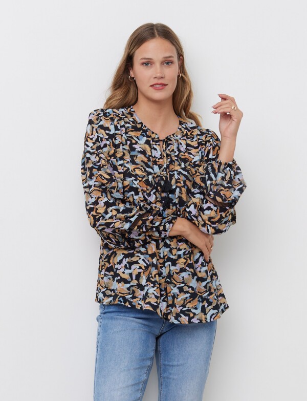 Blusa Printed NEGRO/MULTI