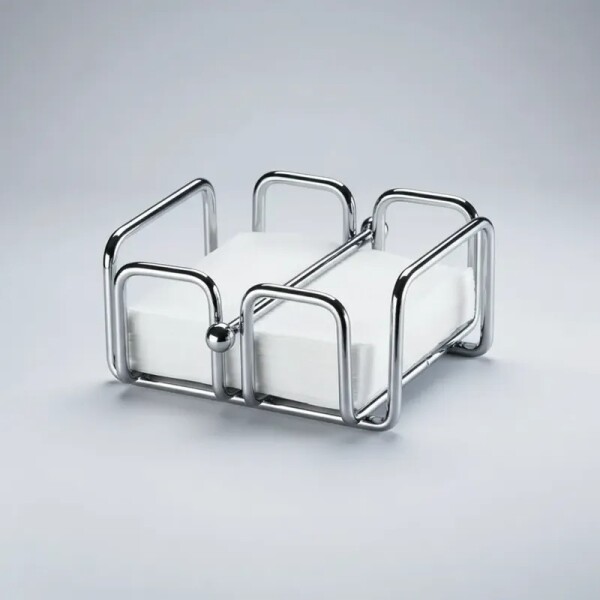 Servilletero chico en acero al carbono cromado Servilletero chico en acero al carbono cromado