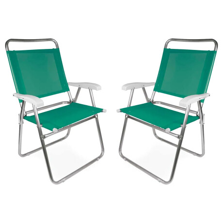 Set Silla X2 en Aluminio 120 kg PVC Master Plus Fashion Mor Verde