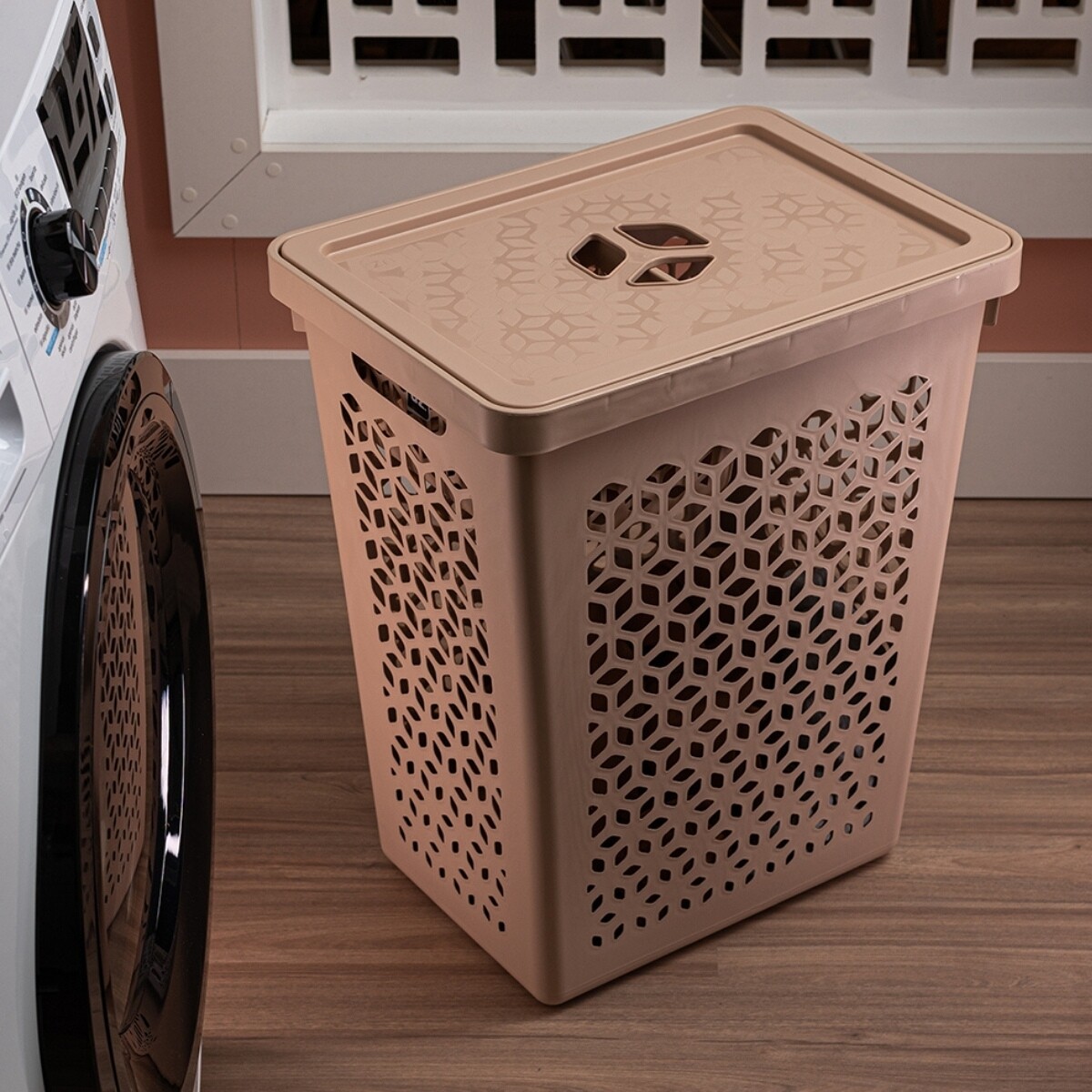 Cesto organizador ropa 55L - CAPPUCCINO 