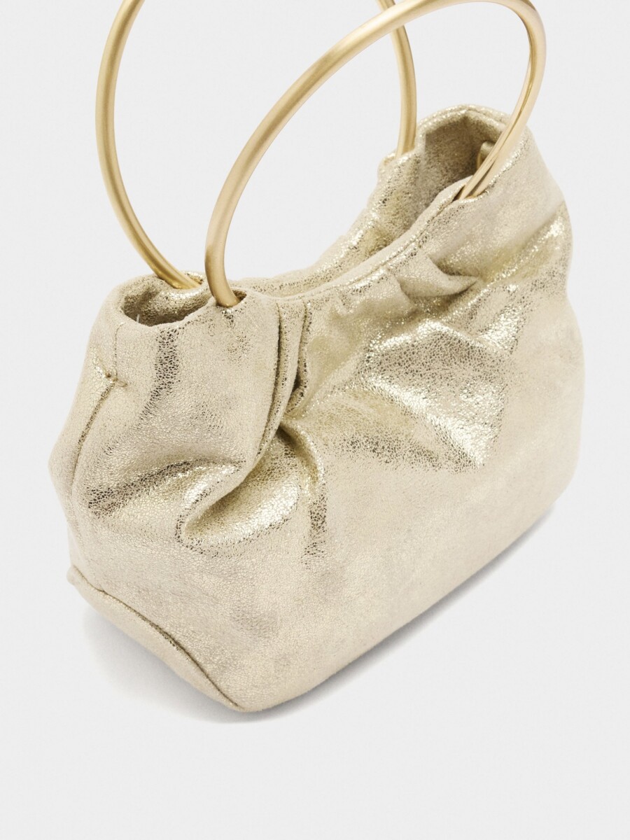 Bolso De Mano Metalizado dorado