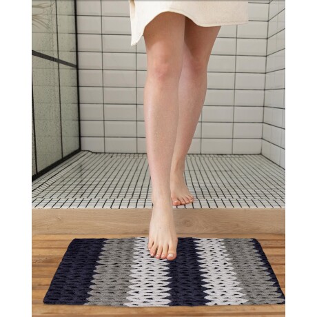 Alfombra De Baño Amalfi Antideslizante Estampada 40x60cm Azul