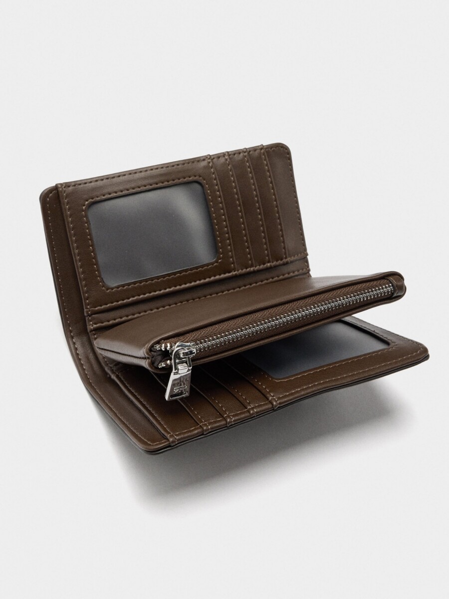 Cartera Con Rayas M marron