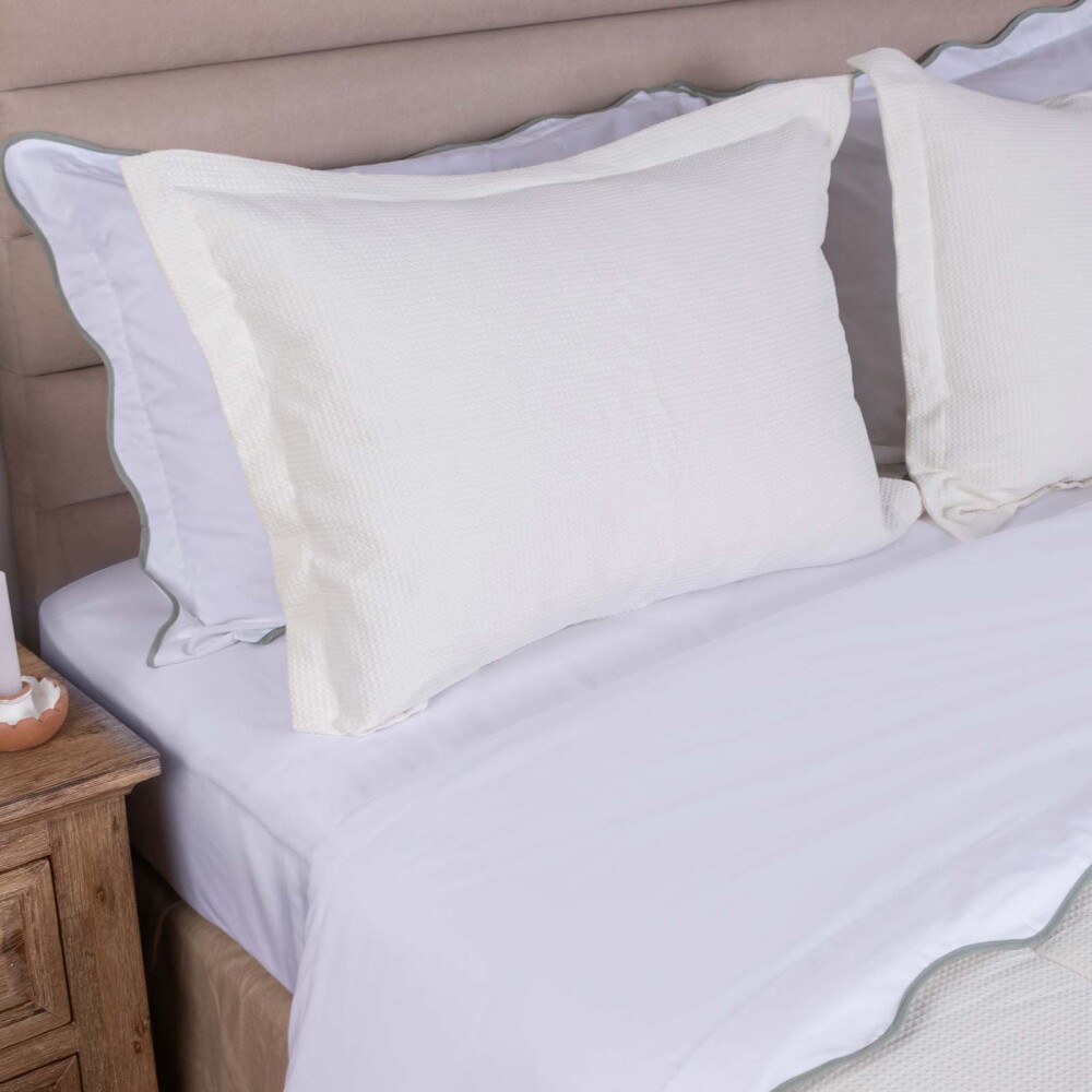 SET DE ACOLCHADO 1 PLAZA POLIESTER NATURAL-BEIGE MINI WAFFLE CRUDO