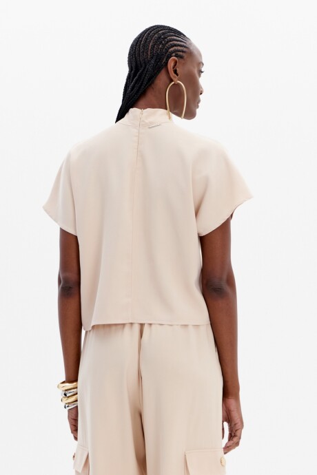 Blusa manga corta Romina Beige