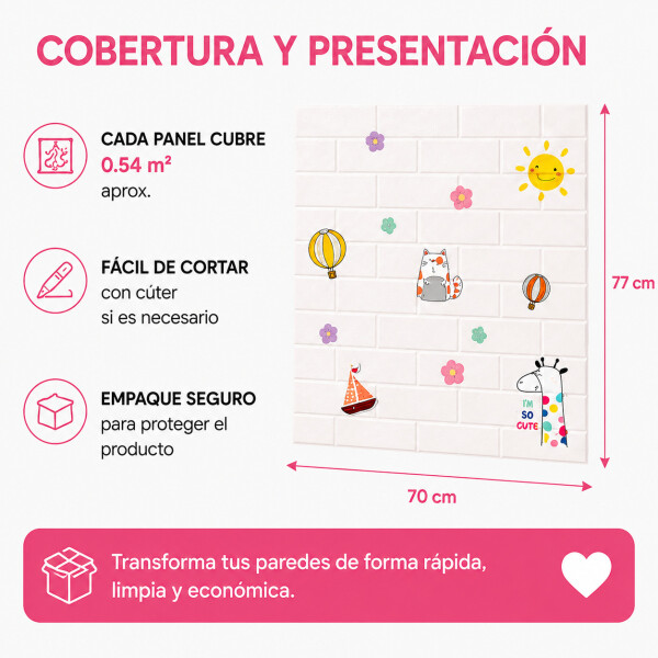 Revestimiento Autoadhesivo Pared Infantil X40 Calidad Variante Animales