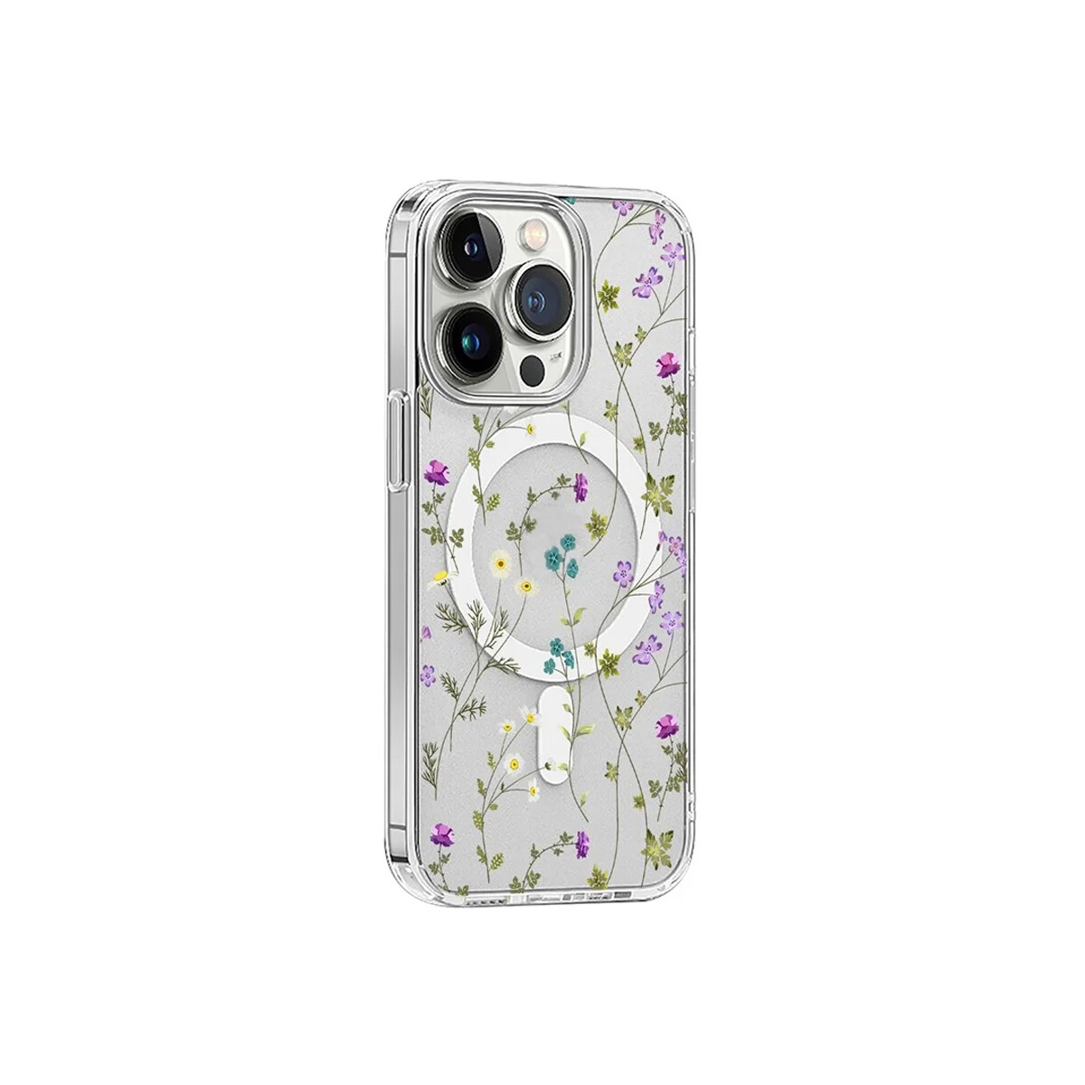 Protector para iPhone 16 Pro con MagSafe diseño flores 