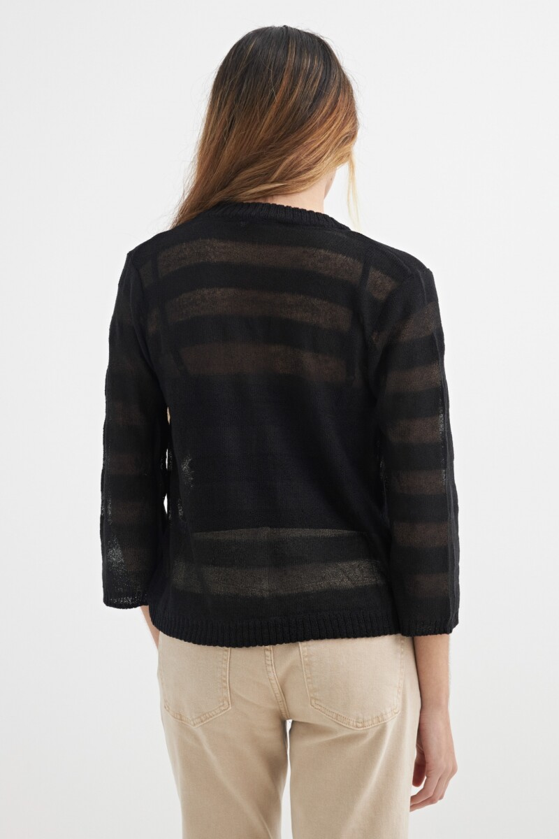 Cardigan rayado NEGRO