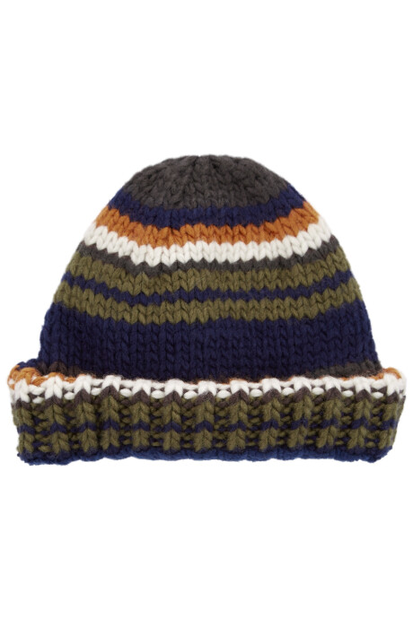 Gorro de lana, diseño a rayas Sin color