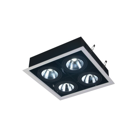 Downlight cuadrado blanco y negro 4xAR111 IX9374