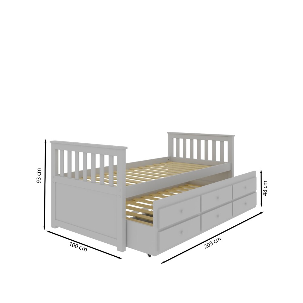 Cama Marinera 1 plaza Pino - Tota 005 Blanco