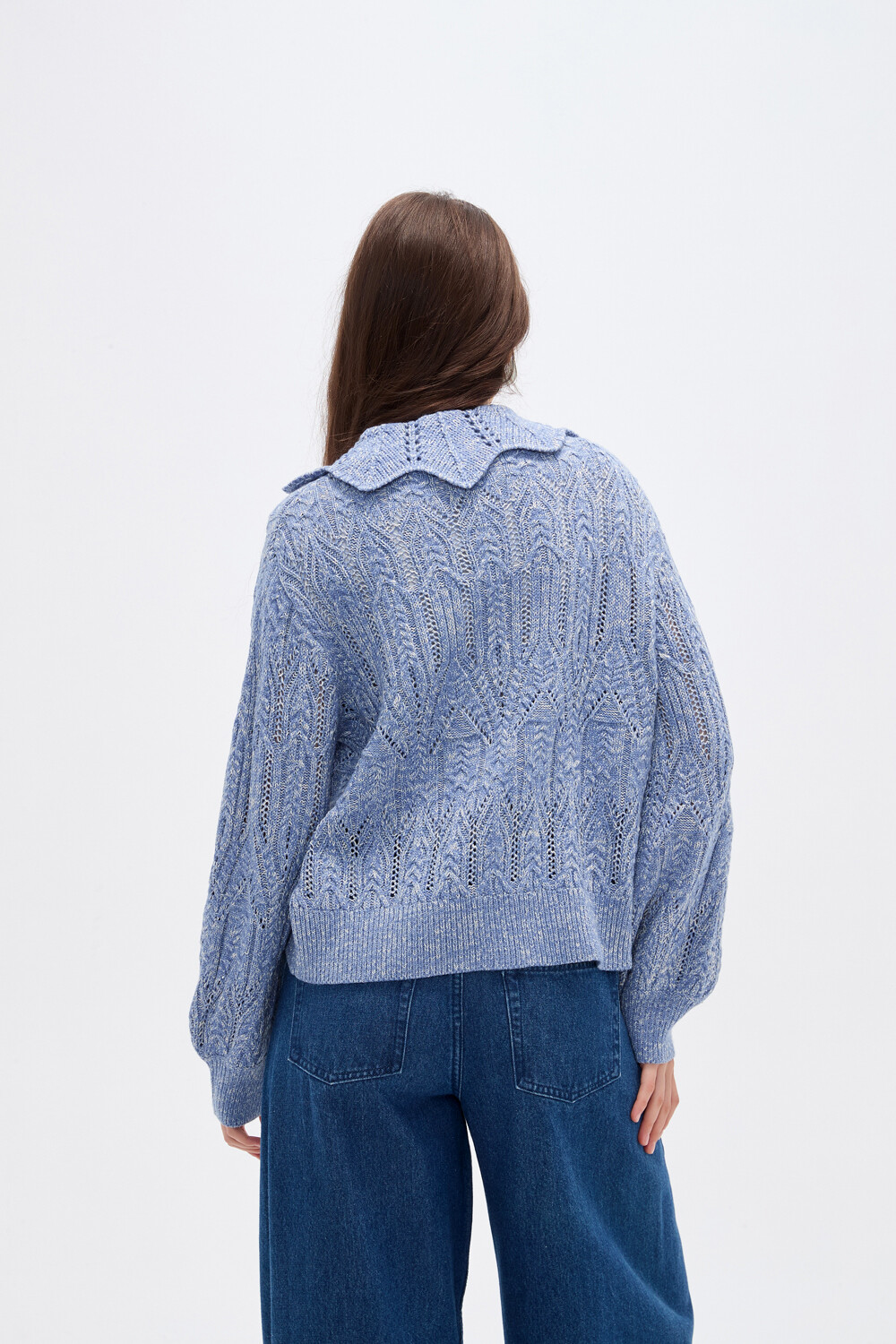 Cardigan Nerua Celeste Grisaceo
