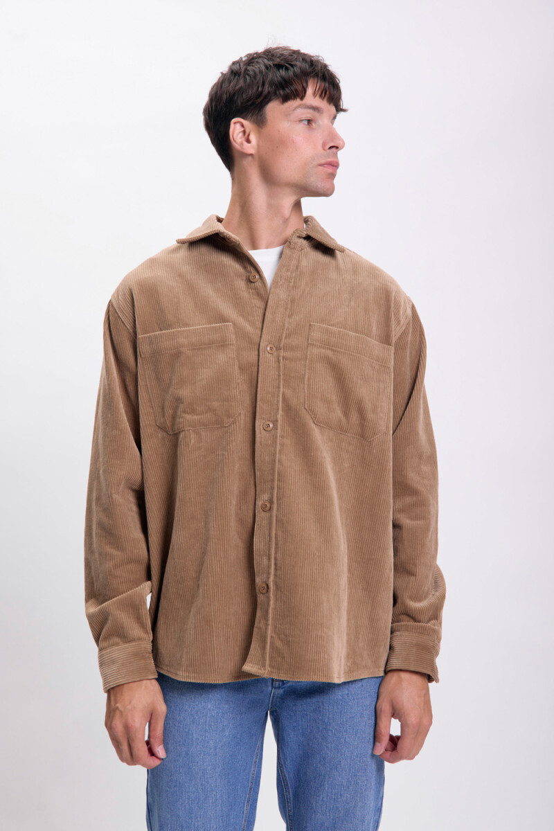 Sobrecamisa de pana Tostado