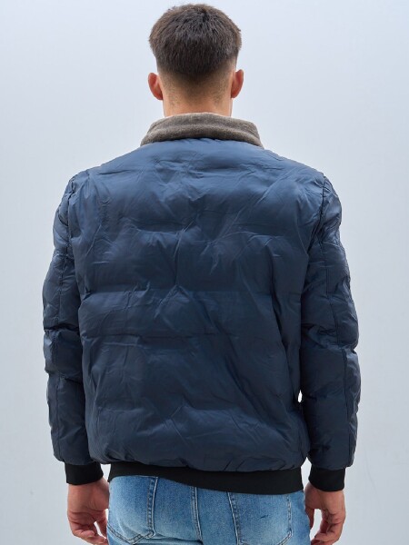 CAMPERA OXX 82261 CUELLO PIEL AZUL