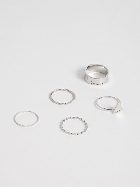 Set anillos Plateados