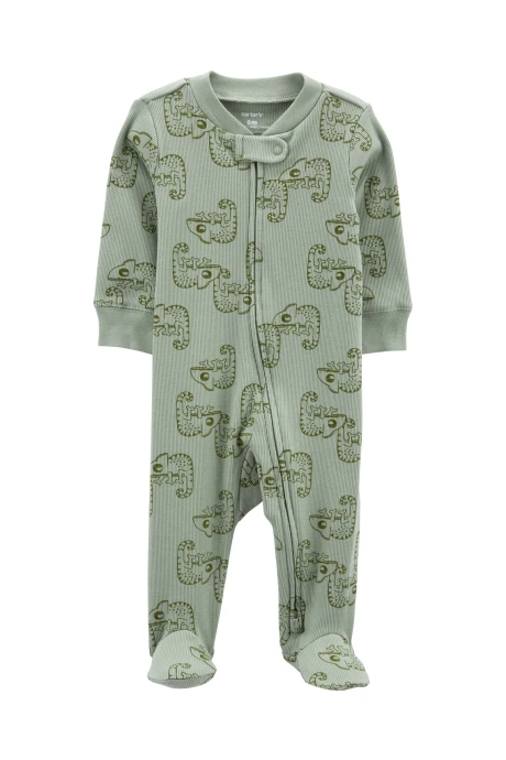 Pijama una pieza de algodón con pie y doble cierre Pijama una pieza de algodón con pie y doble cierre