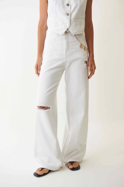 JEAN RELAXED WHITE Blanco
