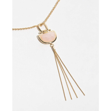 Collar Con Dije De Piedra Dorado