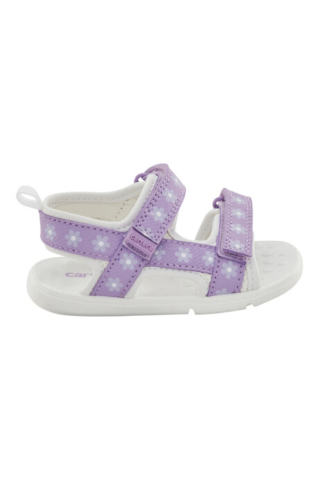 Sandalias con velcro, diseño floral Sin color
