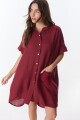 Vestido Camisero Ivy Bordeaux