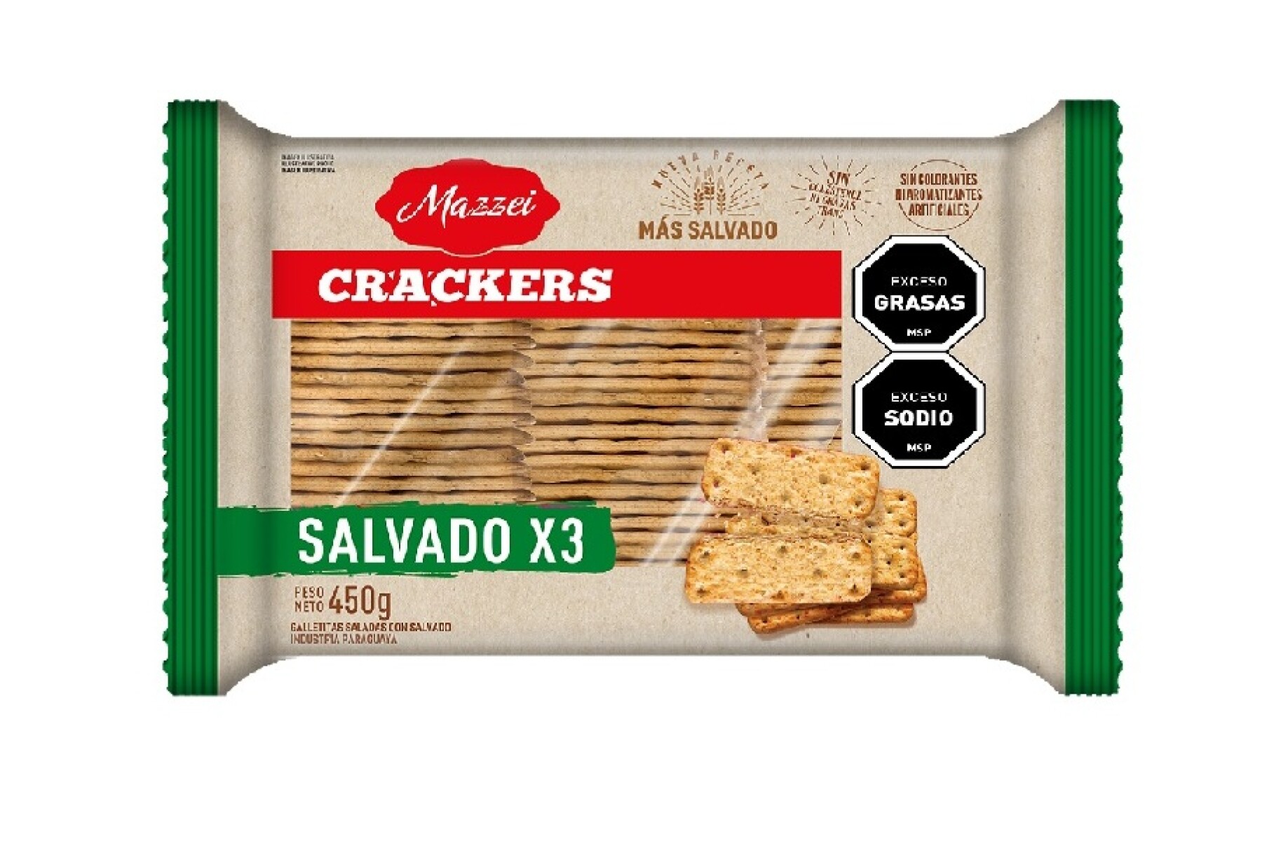 GALLETA MAZZEI PACK X3U 450G SALVADO 