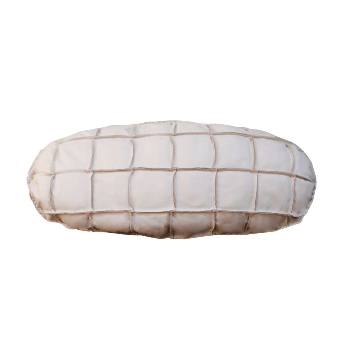 Almohadion Cuero 76x35cm oval grande - Blanco 