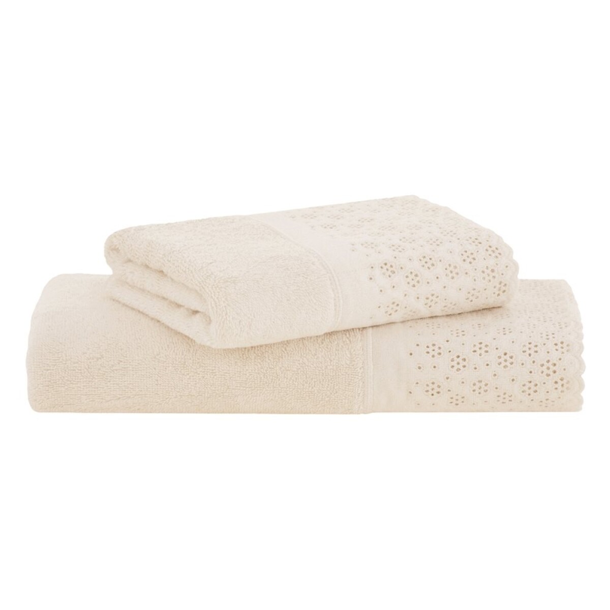 SET TOALLA BAÑO + TOALLA ROSTRO LOVELY BUDDEMEYER - 500G BEIGE 