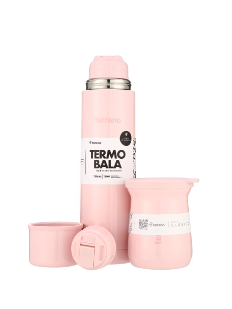Kit Acero Bala Metalizado - 750mL + Mate Tradicional Rosado