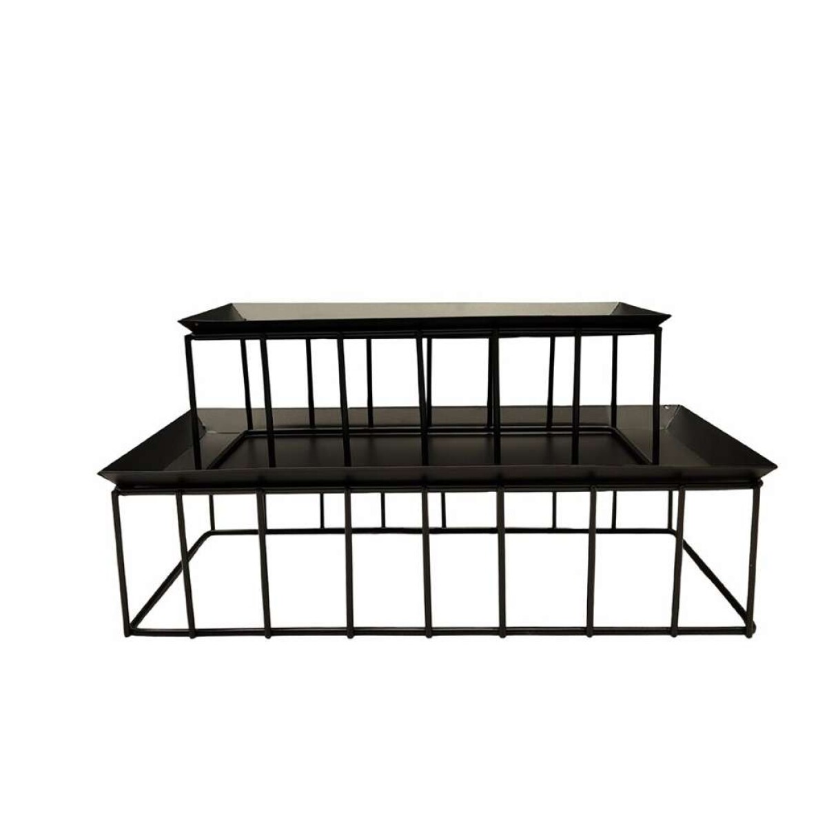 SET X2 SOPORTE METALICO 30x15x9/23x10x9cm - NEGRO 