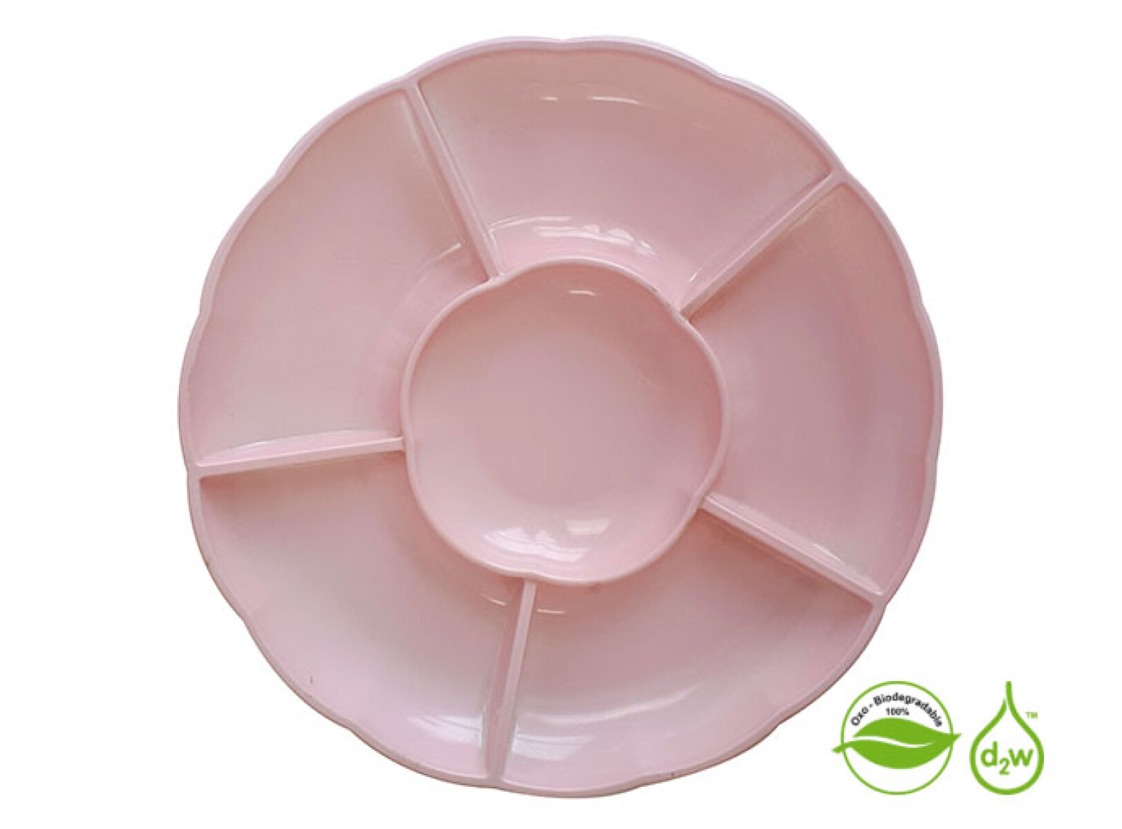 Bandeja Circular Biodegradable para Copetin x3 Un - Rosado 