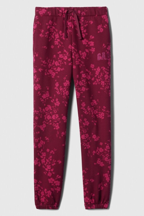 Pantalón Deportivo Logo Gap Niña Burgundy Floral