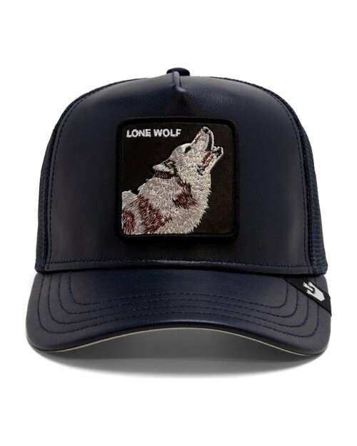 Gorra Goorin Bros Trucker Baseball - Lone Wolf Cuero Azul Gorra Goorin Bros Trucker Baseball - Lone Wolf Cuero Azul
