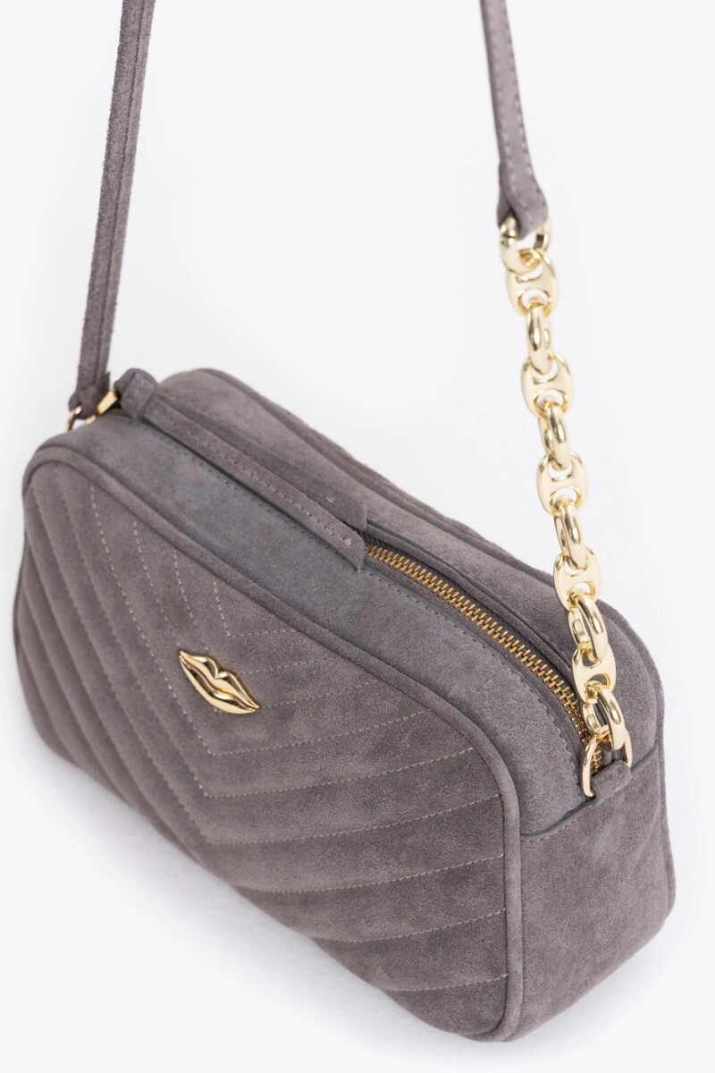 BANDOLERA LIPSTICK SUEDE Gris