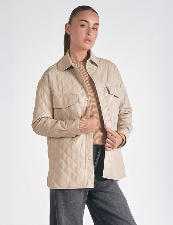 Chaqueta Eco Cuero BEIGE