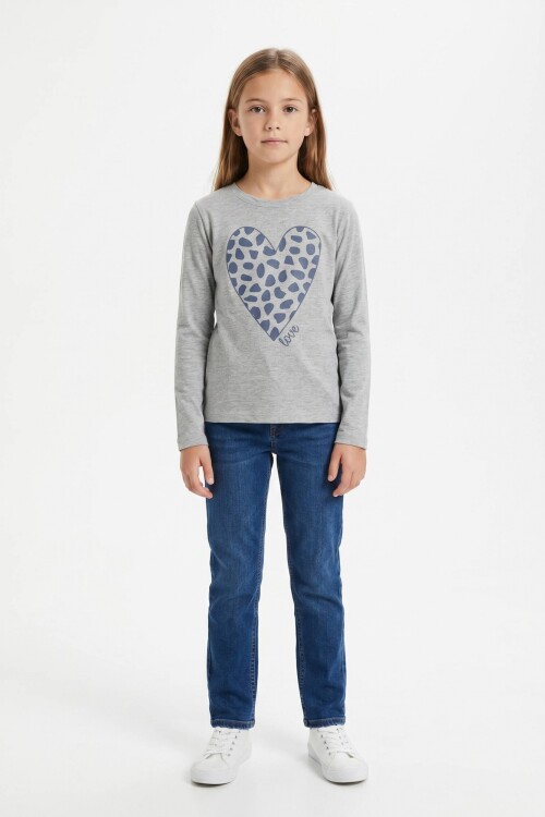 Camiseta manga larga GRIS MELANGE