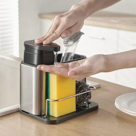 Dispensador Organizador de Mesada Cocina Acero inox Plateado