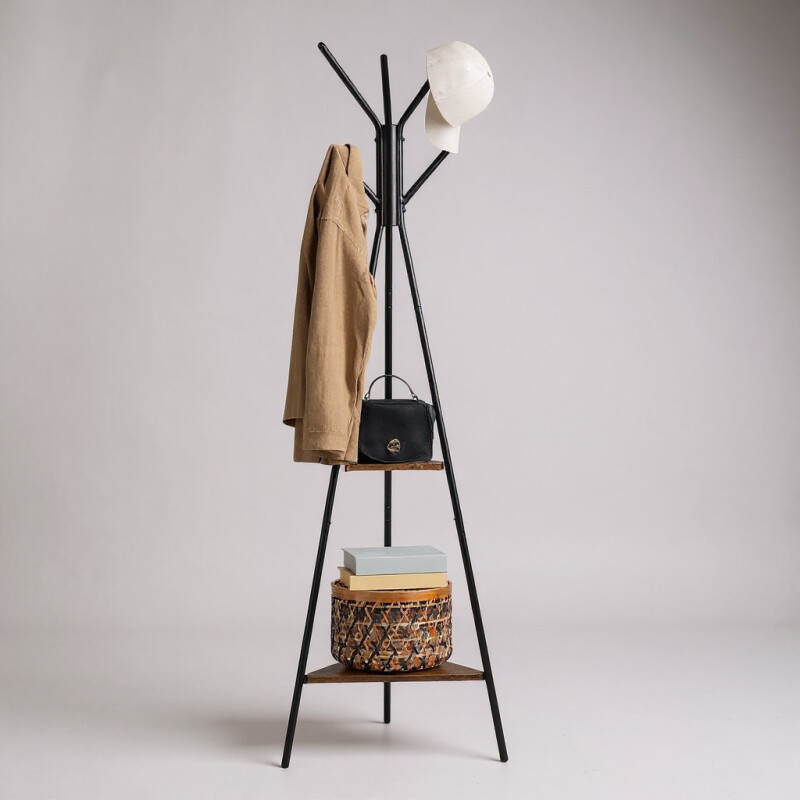 VASAGLE Perchero Independiente para Hogar y Oficina – Colgador de Ropa, Ahorro de Espacio, Recibidor Sin Color