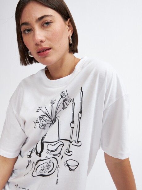REMERA SATIVA BLANCO