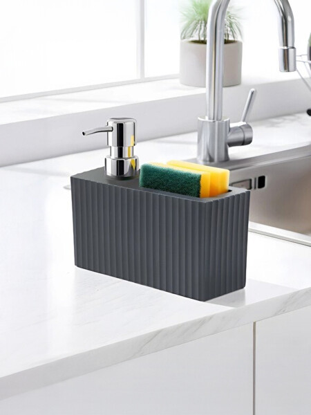 DISPENSADOR C/PORTA ESP. GRIS