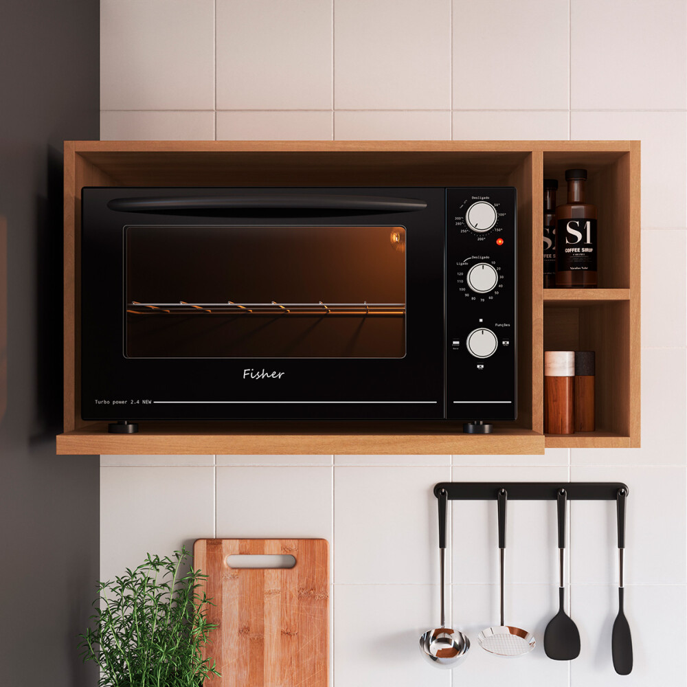 Módulo aéreo ALICE 0,80 m para horno, color Freijó Módulo Aéreo Alice 0,80 M Para Horno, Color Freijó