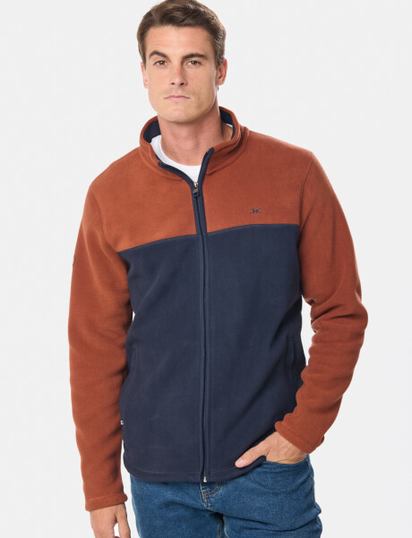 CAMPERA POLAR BICOLOR Bordo