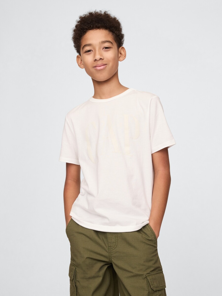 Remera Logo Gap Niño - New Off White 